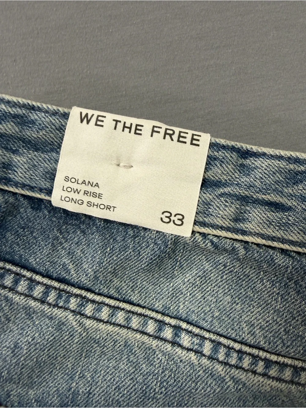 Free People Solana Low Rise Long Denim Shorts 33 NWT